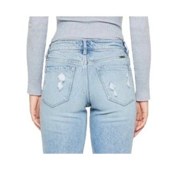 KanCan Light Sandblasted High Rise Porkchop Pocket Straight Jean - Picture 2 of 9